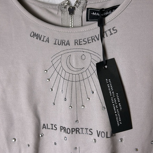 NWT Manière de voir,grey bodysuit graffiti embellished,alien,astrology , grunge - Picture 3 of 14